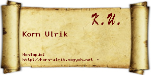 Korn Ulrik névjegykártya